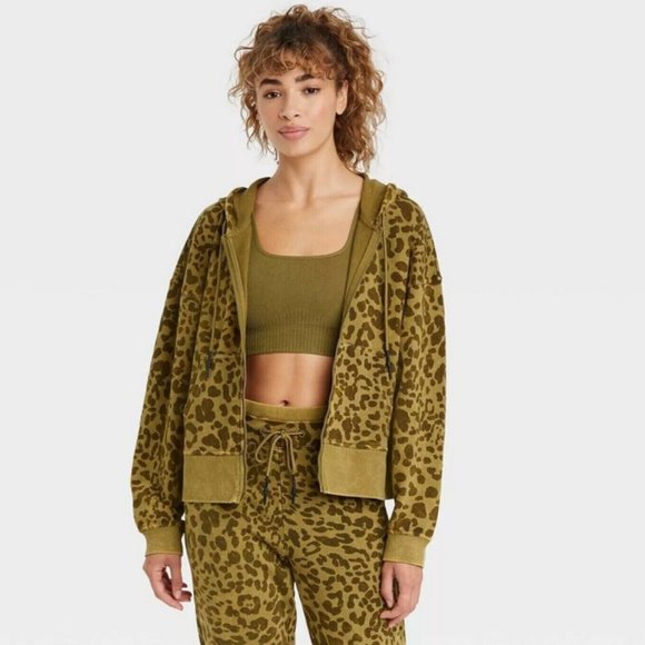 JoyLab Jackets & Coats Joylab Army Cheetah Zip Up Hoodie Poshmark